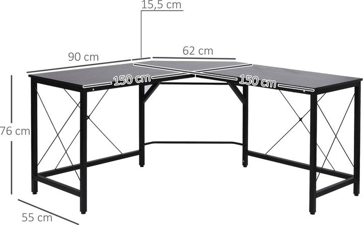 Produktbild Homcom Winkelschreibtisch (150 x 150 x 76 cm)
