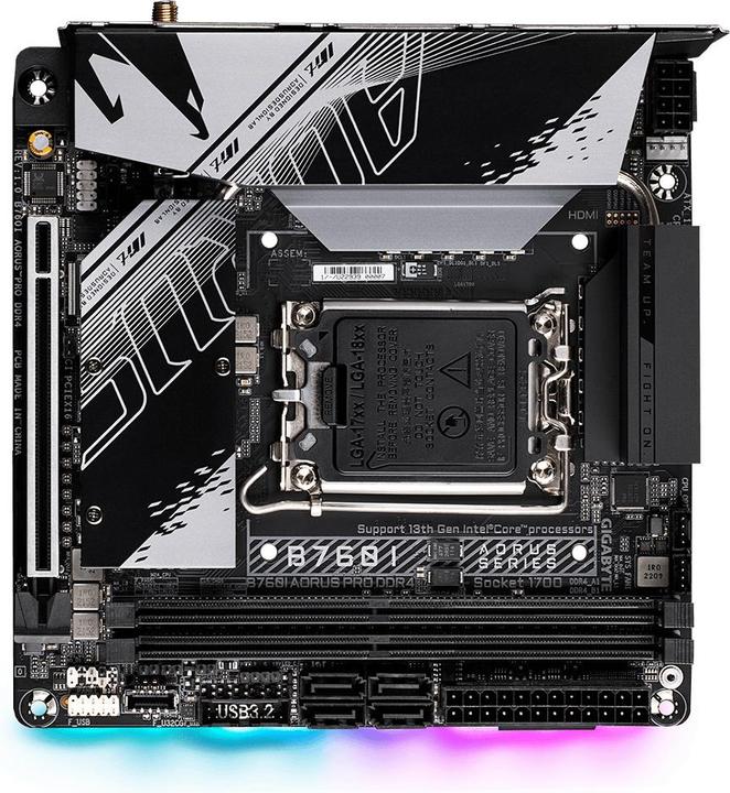 Produktbild Gigabyte B760I AORUS PRO (LGA 1700, Intel B760 Express, Mini-ITX)