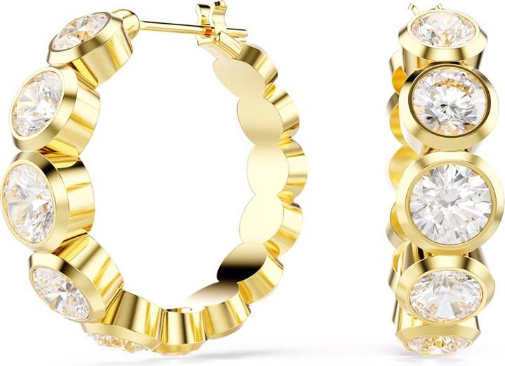 Produktbild Swarovski Imber Kreolen Rundschliff Weiss Gold (Swarovski Metall)
