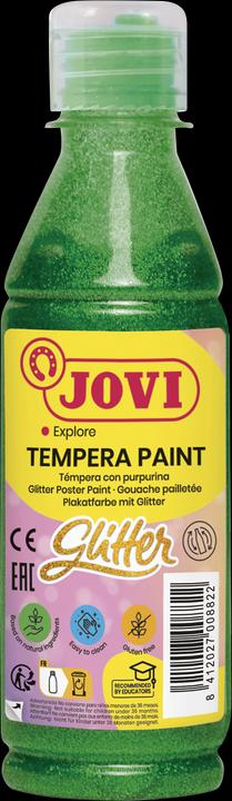 Jovi liquid Tempera, 250 ml poster paint in bottle, glitter green (Glitter green, 250 ml)