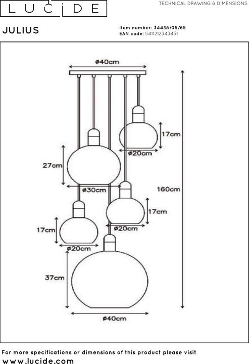 Actual product image Lucide Julius (E27)
