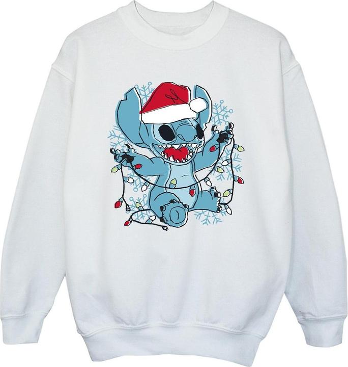 Disney Lilo And Stitch Christmas Lights Sketch Sweatshirt Mädchen