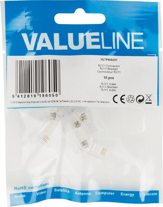 Immagine prodotto Maxxtro Spina modulare RJ-11/RJ-12 6P/4C, 10 pezzi