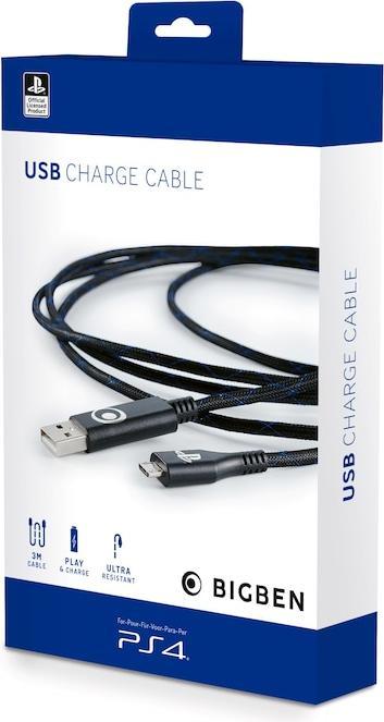 Produktbild Bigben PS4 USB Controller-Ladekabel (Offizielle Playstation Lizenz, 3m) (3 m)