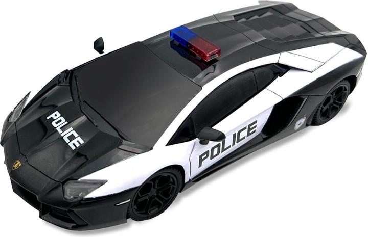 Produktbild Re.Eltoys LAMBORGHINI AVENTADOR COUPE' POLICE: 1:24 Scale - Rc 2.4GHz - with front lights - matt black