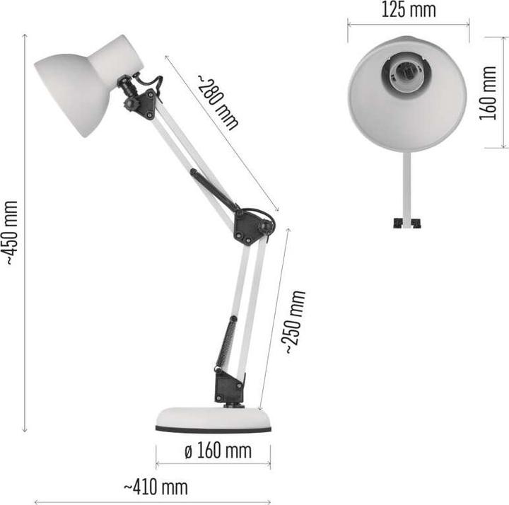 Produktbild Emos Schreibtischlampe LUCAS, Weiss (E27)