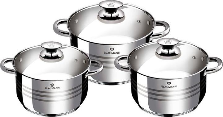 Blaumann Kochgeschirr-Set (24 cm, Pfannenset + Topfset, Edelstahl)