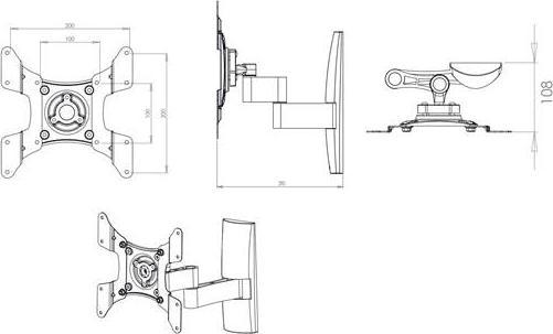 Produktbild VCM Morgenthaler TS 3 TV-Wandhalterung 38,1 cm (15" 94,0 cm (37" Neigbar+Sch (Wand, 37", 15 kg)
