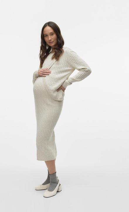 Actual product image Mamalicious Normal geschnitten Rundhals Gerippte Ärmelbündchen Strickoberteil Gestricktes Oberteil