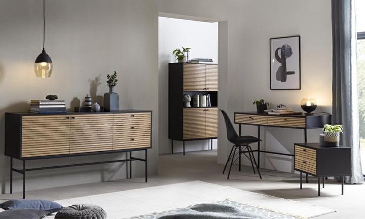 Image du produit SalesFever Bureau plaqué bois véritablex75 noir (120 x 50 x 75 cm)