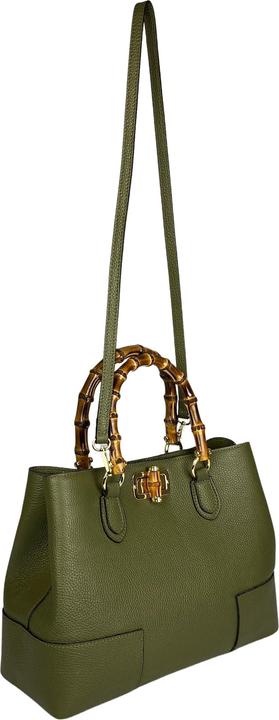 Only-Bags.Store Lederhandtaschen, Bambus Henkel Tasche, Echtes Leder Handtaschen, handgefertigte Leder Tasche