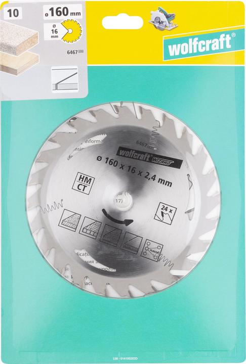 Actual product image wolfcraft wolfcraft 1 Kreissägeblatt HM, 24 Zähne ø160mm