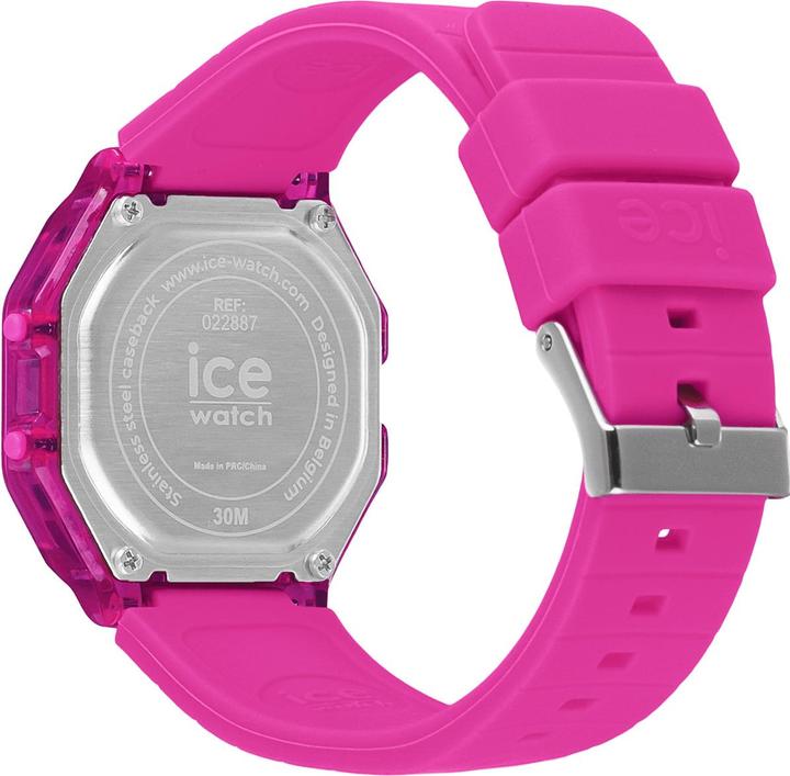 Produktbild ICE Watch Ice Digit Retro Neon Pink Clear Small (Digitaluhr, 32 mm)