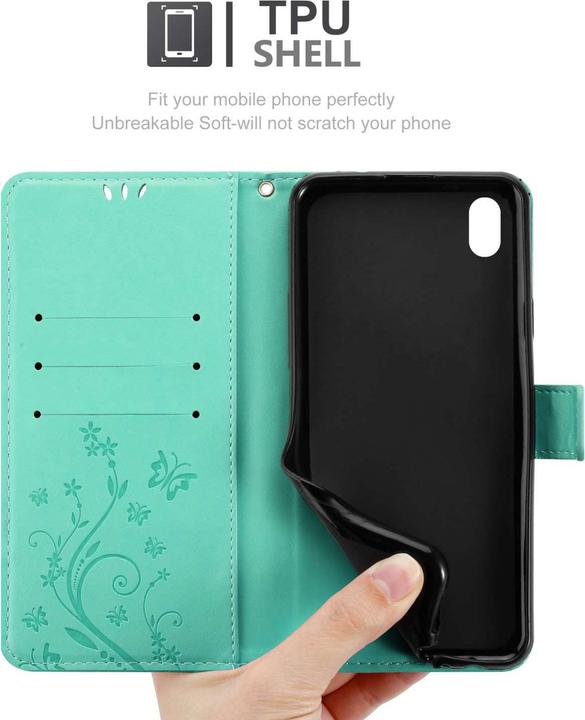 Actual product image Cadorabo Case for Xiaomi RedMi 9A / RedMi 9AT Flower Book (Xiaomi Redmi 9A, Xiaomi Redmi 9AT)
