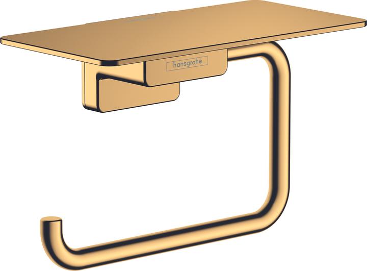 Actual product image hansgrohe AddStoris paper roll holder, with shelf, polished gold