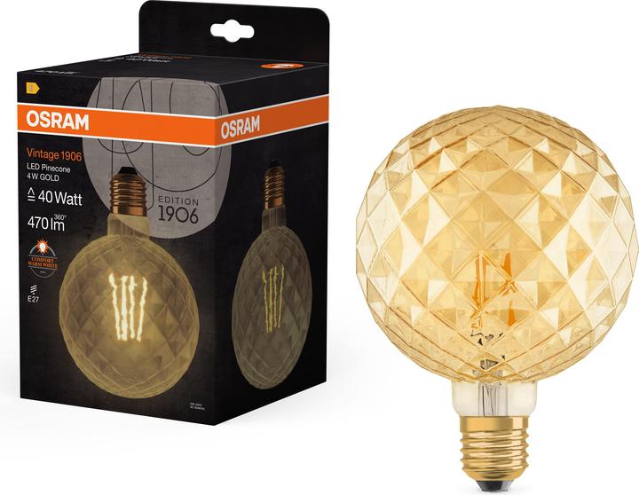 Immagine prodotto Osram Pino LED del 1906 Vintage 1906 (E27, 4.50 W, 470 lm, 1 x, E)