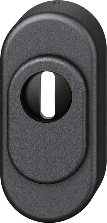FSB Security escutcheon 73 3249 oval PZ with core pull protection, aluminium black (Door set)
