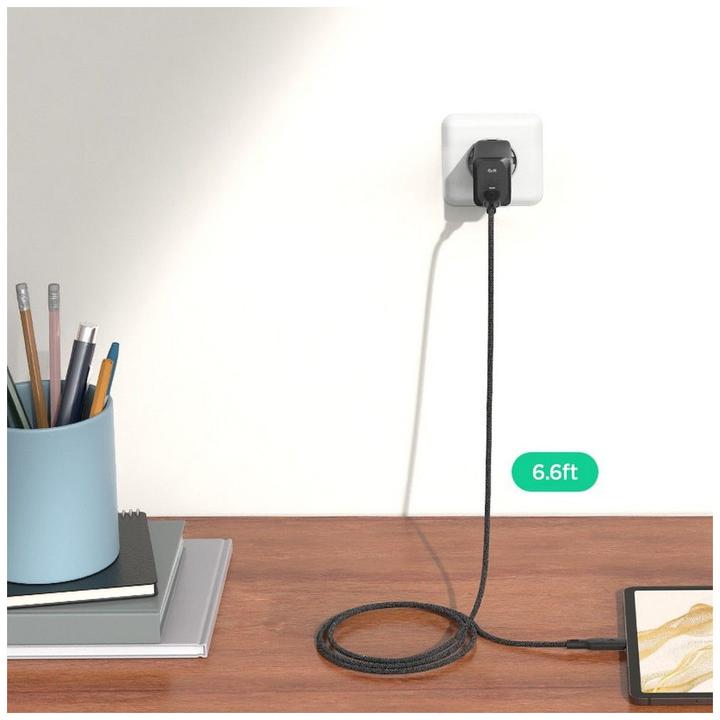 Actual product image Spigen ArcStation Pro Charger + USB-C 65-W Cable - Black (65 W)