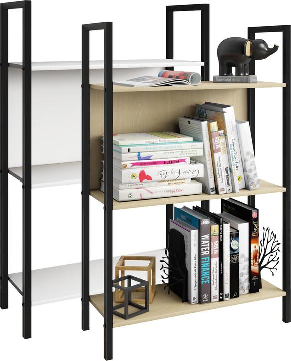 Produktbild VCM Metall Stand Regal Bücher Flakos 3fach (100 x 56 x 24 cm)