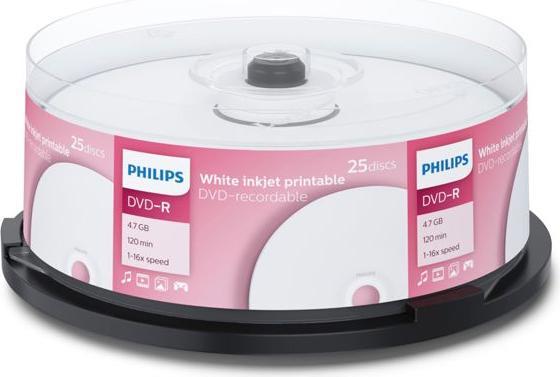 Produktbild Philips 1x25 DVD-R 4,7GB 16x IW SP (25 x)