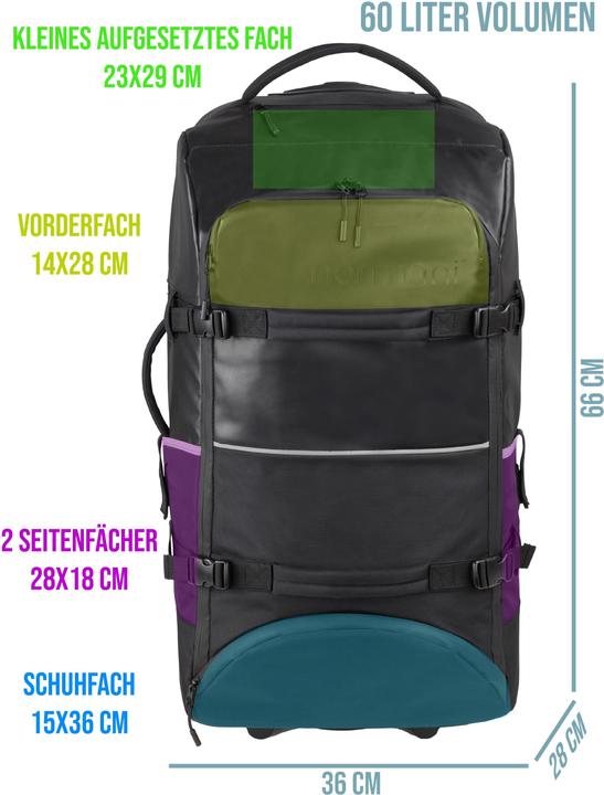Image du produit Normani Wasserdichter Rucksack-Trolley 60 Liter Matara - 9653 (60 l, M (50 - 90l))