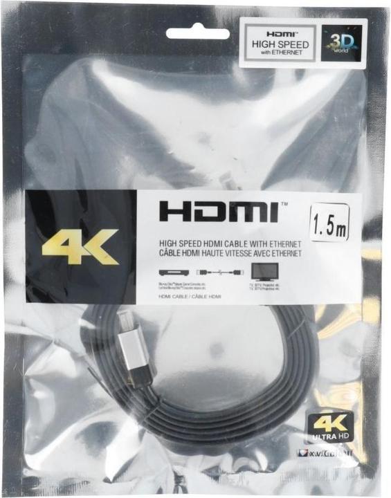 Actual product image OEM Cable Cable HDMI to HDMI 4K 60Hz High Speed with Ethernet ver. 2.0 BLISTER 1,5 m black (1.50 m, HDMI)