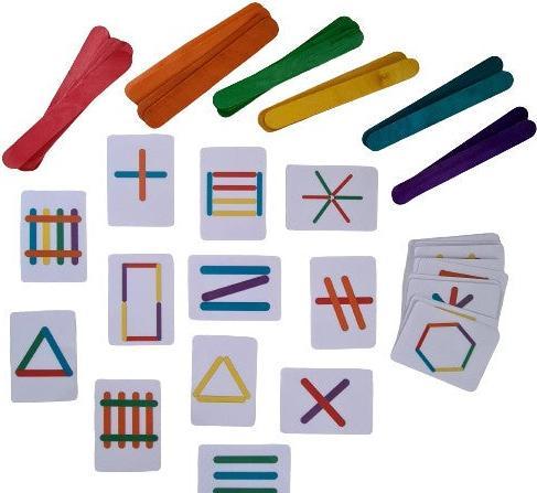 Produktbild Activity Board Lernspielset, Motorikspielzeug, Legespiel mit Holzstäbchen & Motivkarten, Vorschulerziehung
