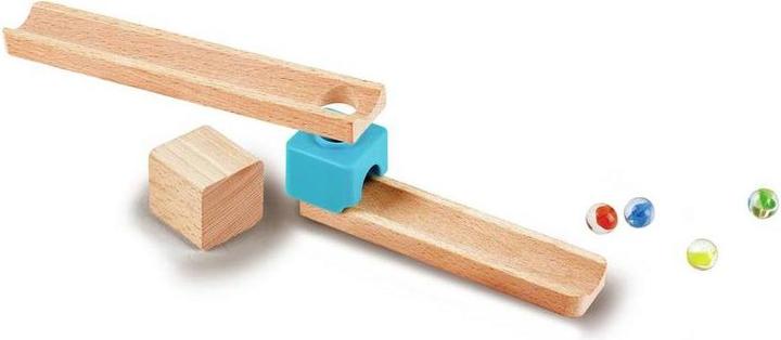 Actual product image Hape Two lane marble run with dominoes