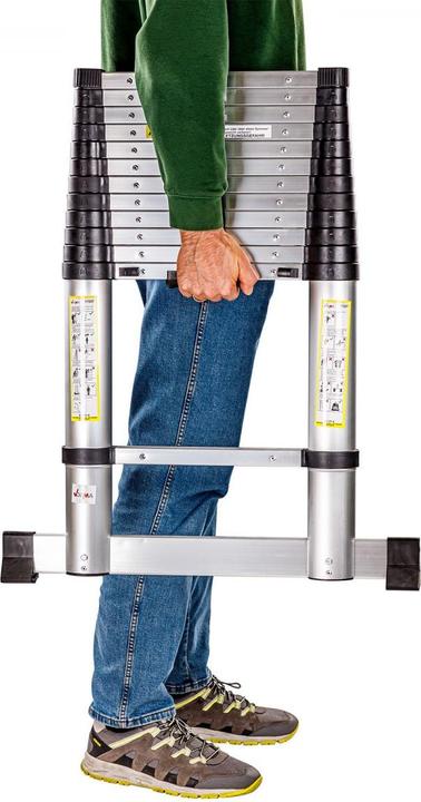 Produktbild Dema Alu Teleskopleiter Ausziehleiter 83cm- 380cm / 150kg (Teleskopleiter, 77 cm)