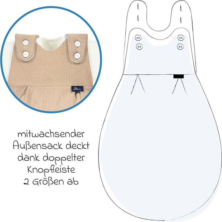 Produktbild Alvi Schlafsäcke Schlafsack Baby-Mäxchen 4 Season Mull - Sand-Beige (Ganzjahr)