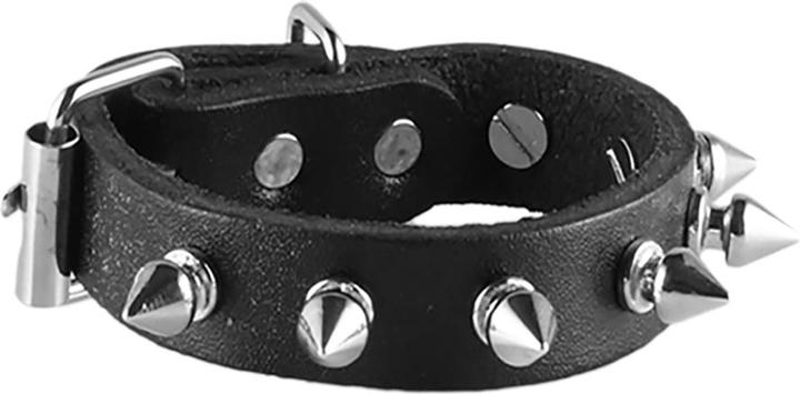 Star Piercing Lederarmband schwarz mit Cones (Leder, ohne Messing)