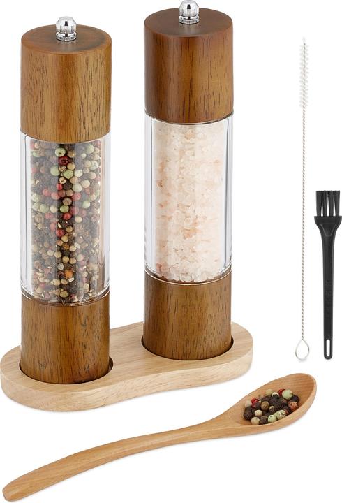 Actual product image Relaxdays 6-piece spice mill set (Various spices, Herbs, Pepper, Salt)