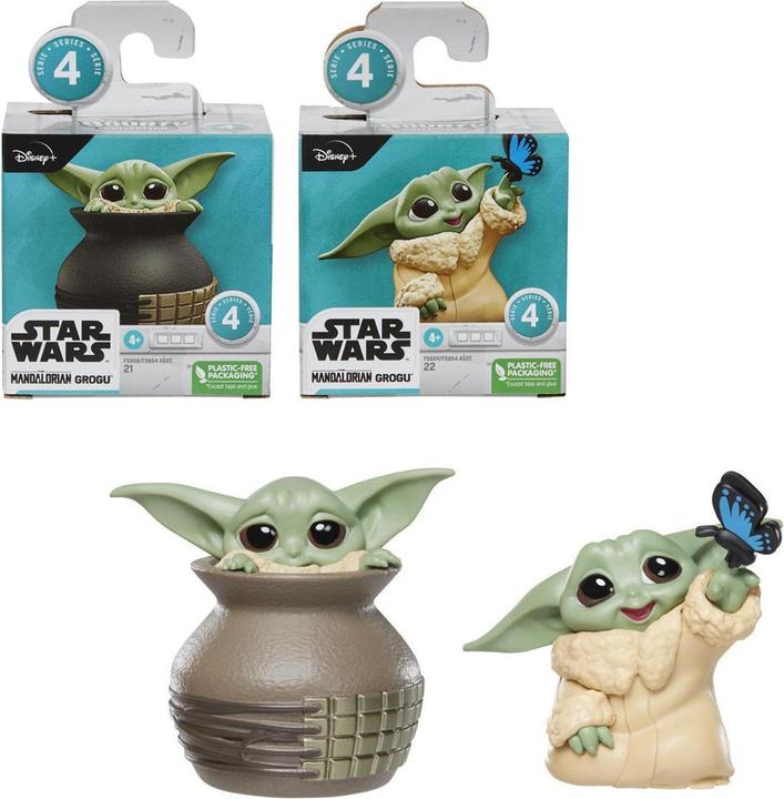 Image du produit Hasbro The Bounty Collection Série 4, Lot de 2 figurines Grogu, Grogu avec papillon et dans une cruche
