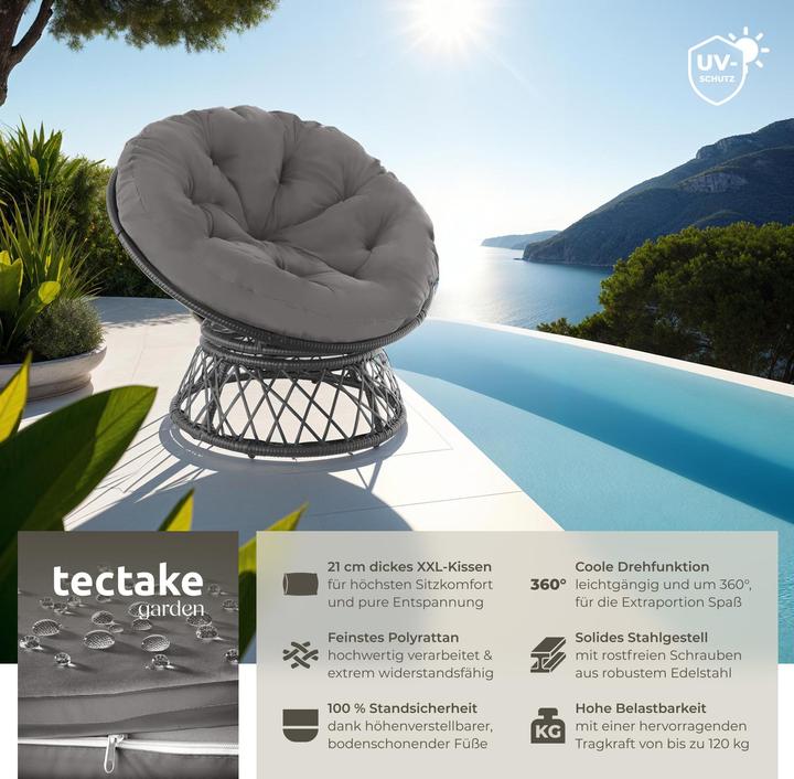 Image du produit tectake Chaise en rotin Gargano