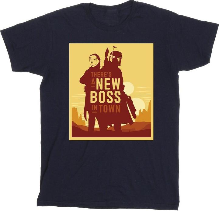 Star Wars The Book Of Boba Fett New Boss Sun Silhouette TShirt (L)