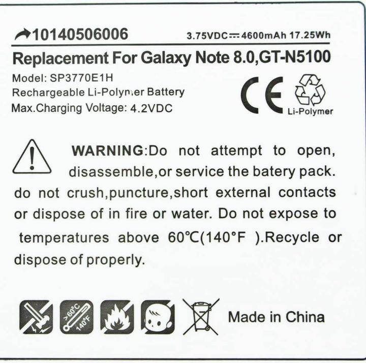 Actual product image Samsung Akku Galaxy Note 8.0 GT-N5100, GT-N5110