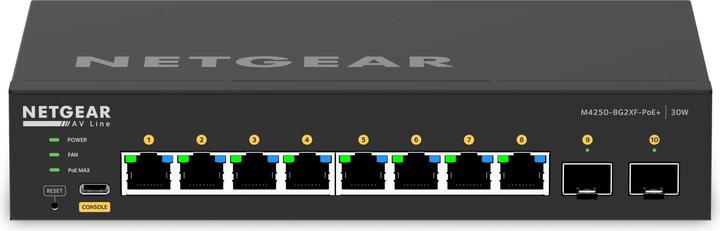 Produktbild Netgear 10PT, M4250-8G2XF-POE+, Managed Switch (10 Ports)