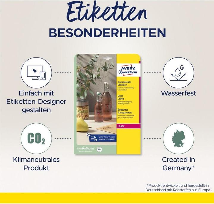 Produktbild Avery Transparente Etiketten