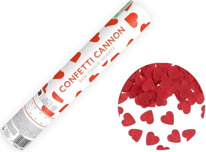 Productafbeelding Partydeco Confetti kanon met hartjes rood