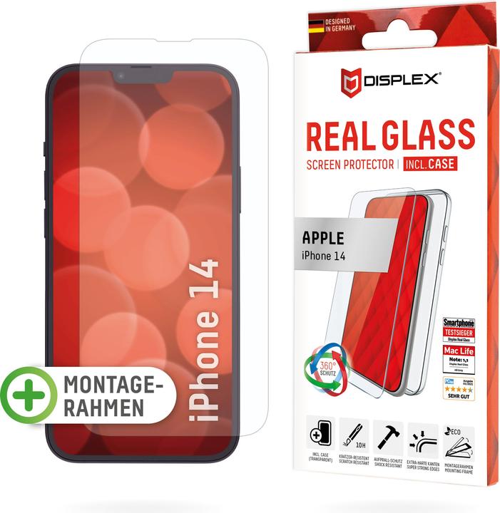 Produktbild Displex Real Glass, 2D Panzerglas + Handyhülle (1 Stück, Apple iPhone 14)