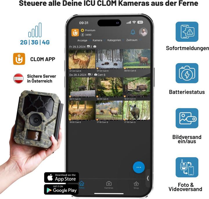 Actual product image ICUserver ICU CLOM Cam-S Wildkamera Tarn-Grün