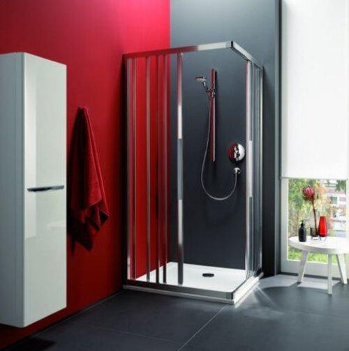Produktbild Koralle Eckdusche Schiebetür dreiteilig mit Festfeld myDay ESF3 75/90 725-745x875-895x2000mm (93 cm, 213 cm, 24.50 cm)