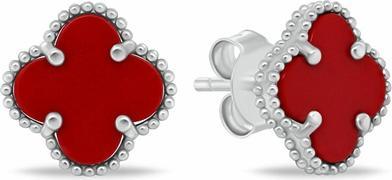 Brilio Silver - Beautiful silver earrings Four-leaf clover EA1157WR (Silber)