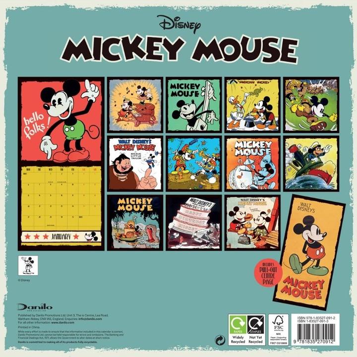 Actual product image Disney 2025 Mickey Mouse 90th Anniversary Calendar (30 x 30 cm, German)