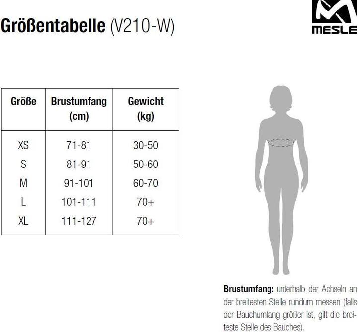 Produktbild Mesle V210-W (S, 50 - 60 kg)