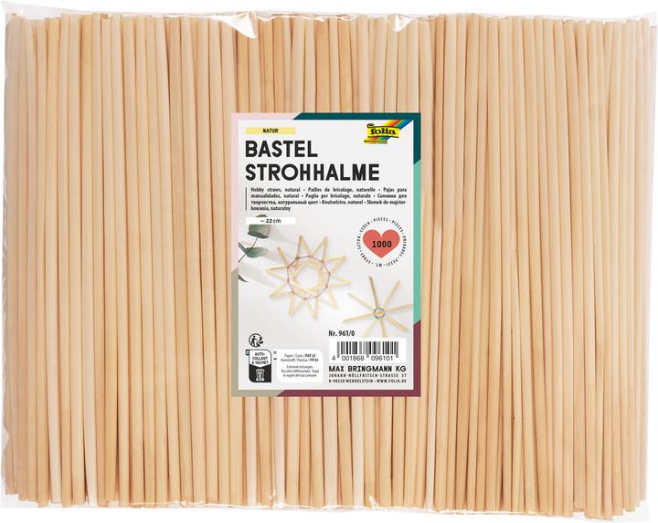 Produktbild Folia Bastelset Strohhalme Naturgebleicht, 1000 Stück