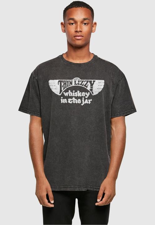 Actual product image Merchcode Thin Lizzy - Whiskey Amended Acid Washed Oversize Tee - 160097 (XL)