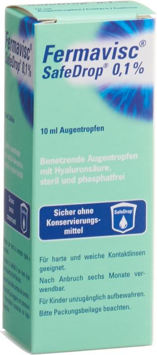Image du produit OmniVision Gouttes pour les yeux Fermavisc SafeDrop 0,1 (10 ml, Fermavisc SafeDrop 0.1 % 10 ml Gouttes oculaires)