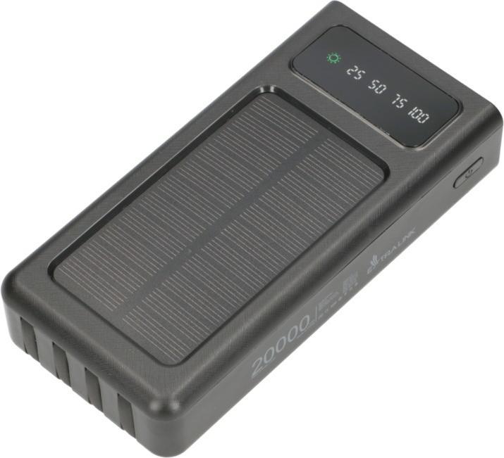 Produktbild Extralink EPB-092 20000mAh Czarny | Powerbank | Solar Power bank, USB-C (20000 mAh, 10 W, 74 Wh)