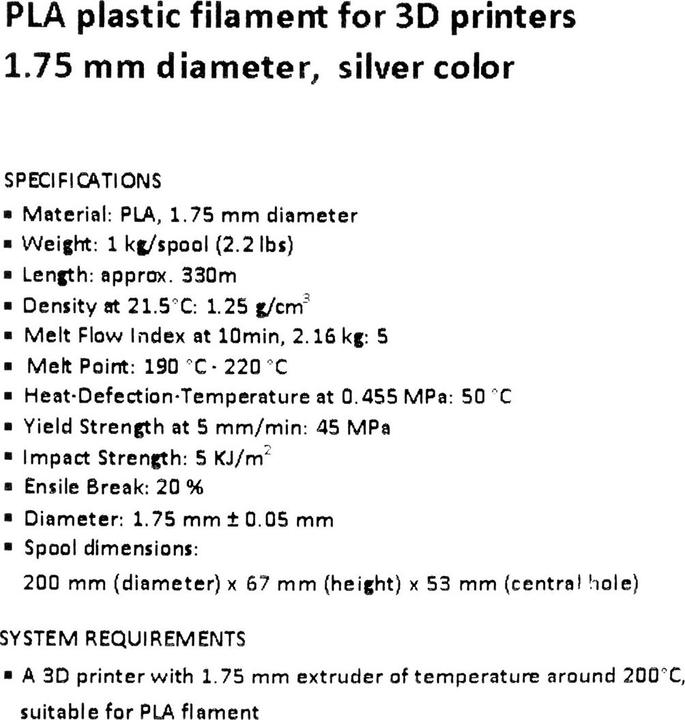 Image du produit Gembird Cassette de filament PLA bobine étroite (PLA, 1.75 mm, 1000 g, Argent)